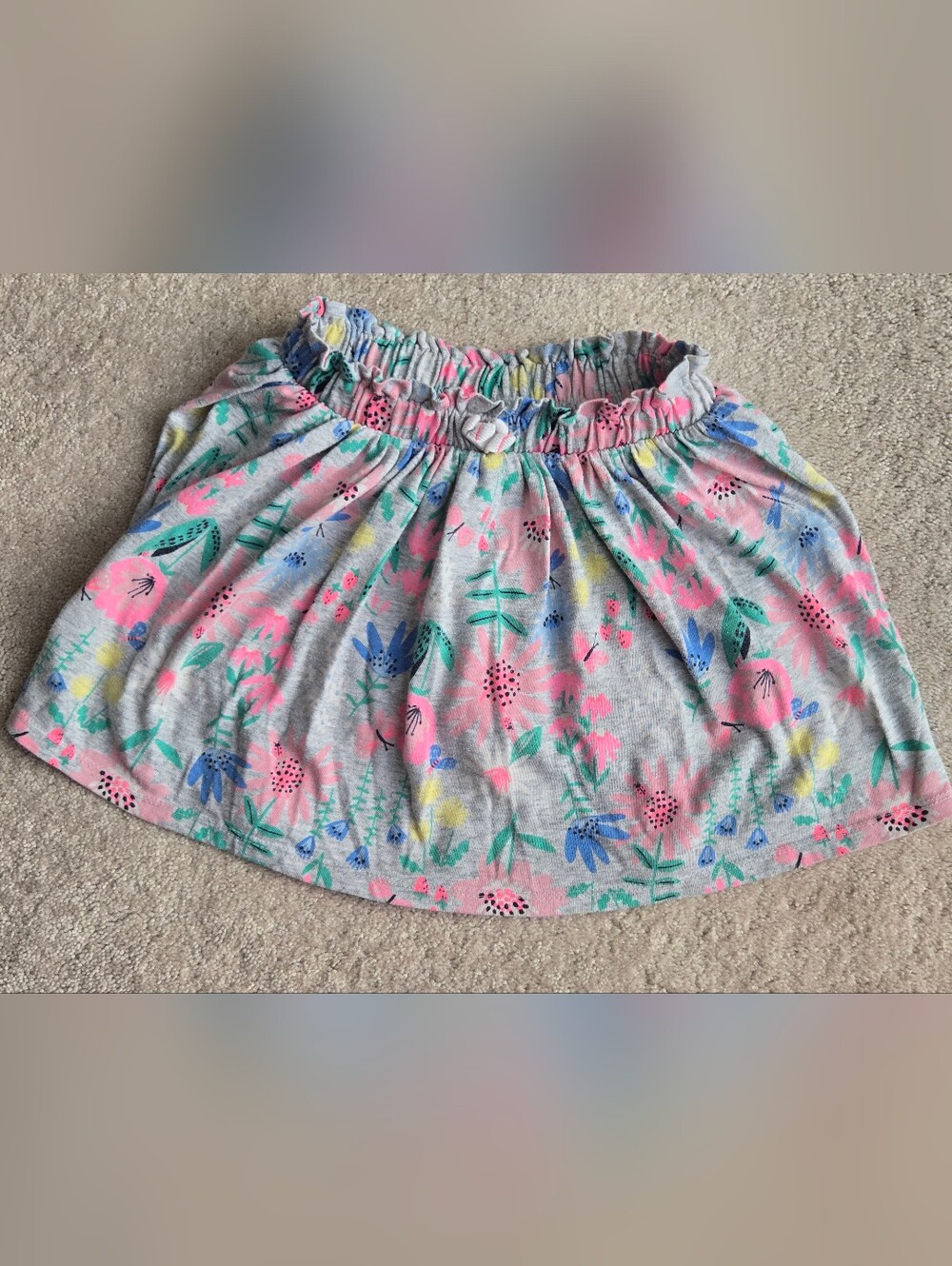 jumping beans Gray Floral Skort with Pink, Blue & Green Accents
